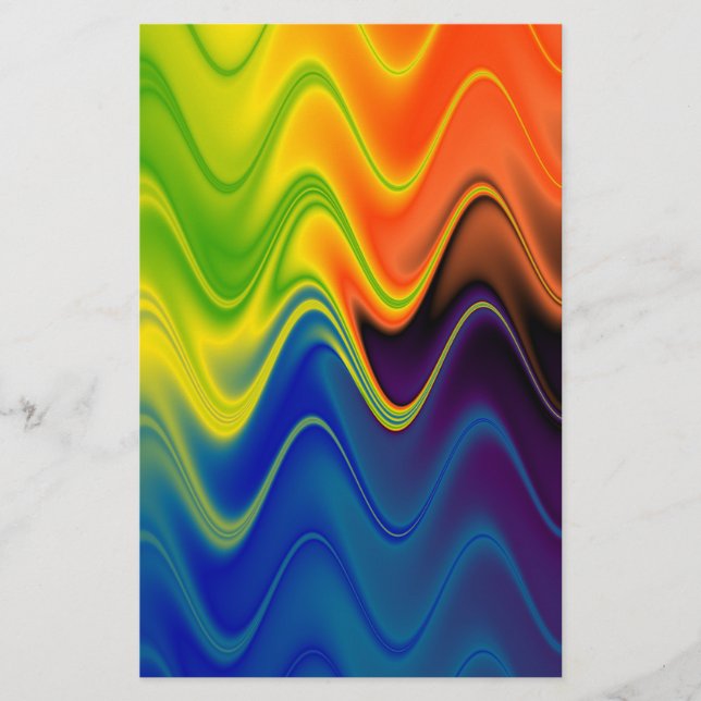 Wavy Multicolor Abstract Stationery (Front)