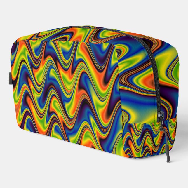 Wavy Multicolor Abstract Toiletry Bag (Right Corner)