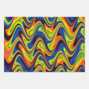 Wavy Multicolor Abstract Wrapping Paper Sheet