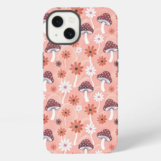 Wavy Mushroom Garden iPhone Case (Back)