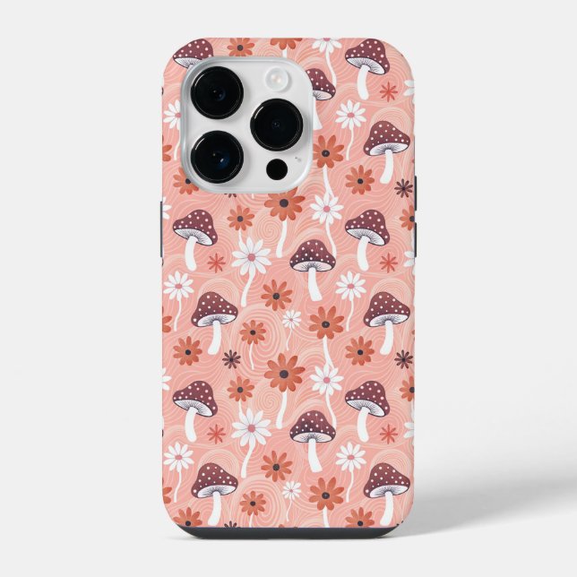 Wavy Mushroom Garden iPhone Case (Back)
