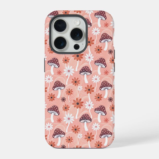 Wavy Mushroom garden iPhone Case (Back)