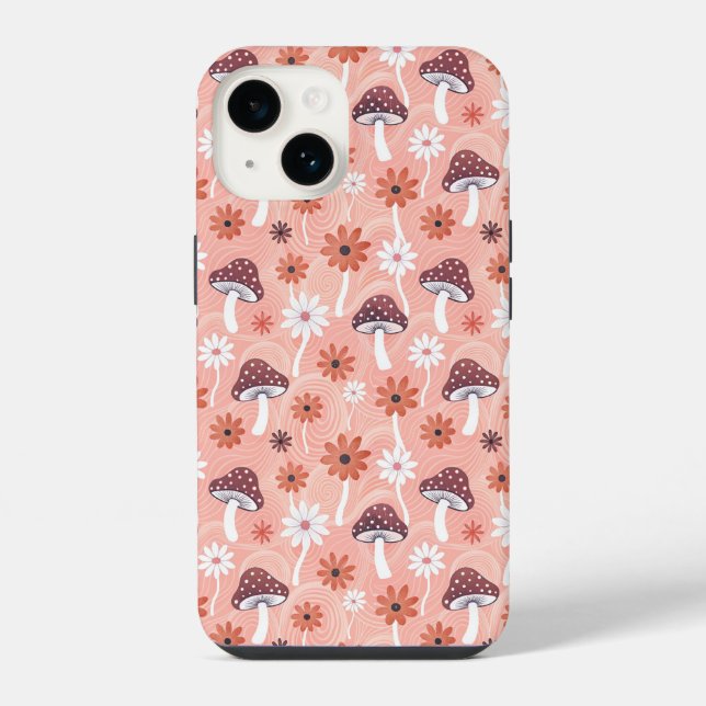 Wavy Mushroom Garden iPhone Case (Back)
