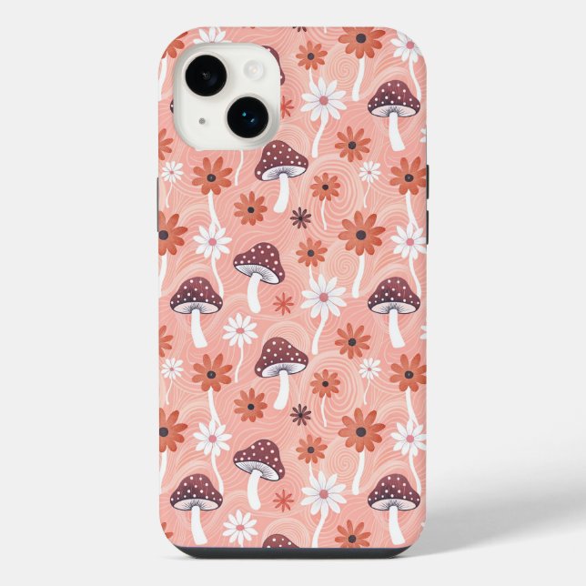 Wavy Mushroom Garden iPhone Case (Back)