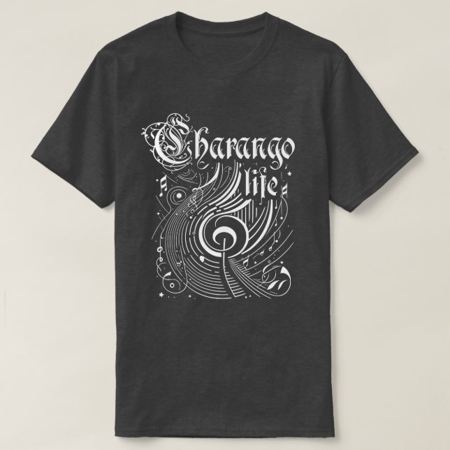 Wavy Music Charango Life T-Shirt (Design Front)