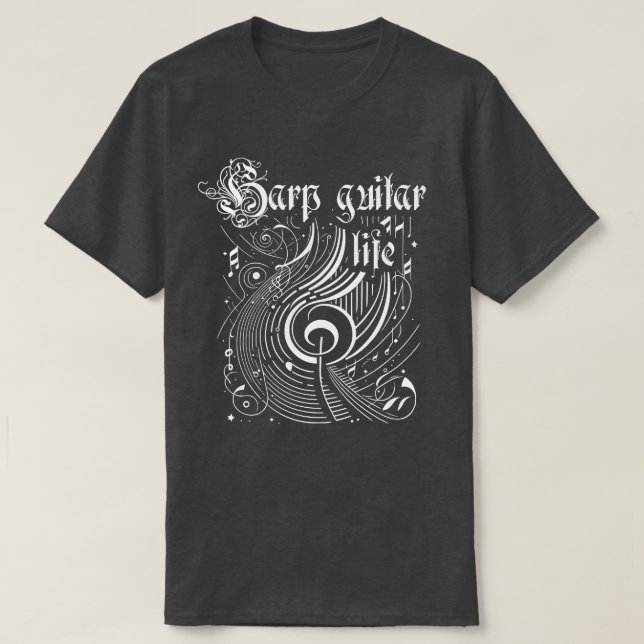 Wavy Music Harp guitar Life T-Shirt (Design Front)