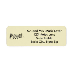 Wavy Music Notes Scale Address Labels