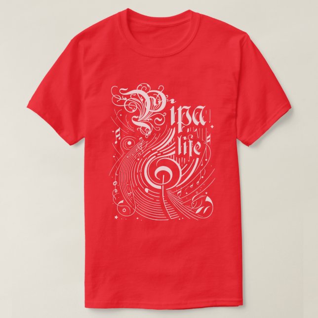 Wavy Music Pipa Life T-Shirt (Design Front)