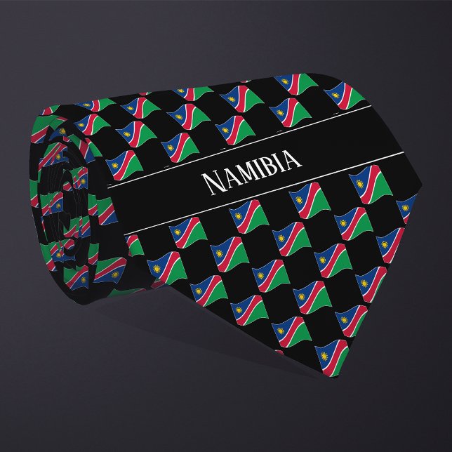 Wavy Namibia Flag Pattern  Tie (Creator Uploaded)