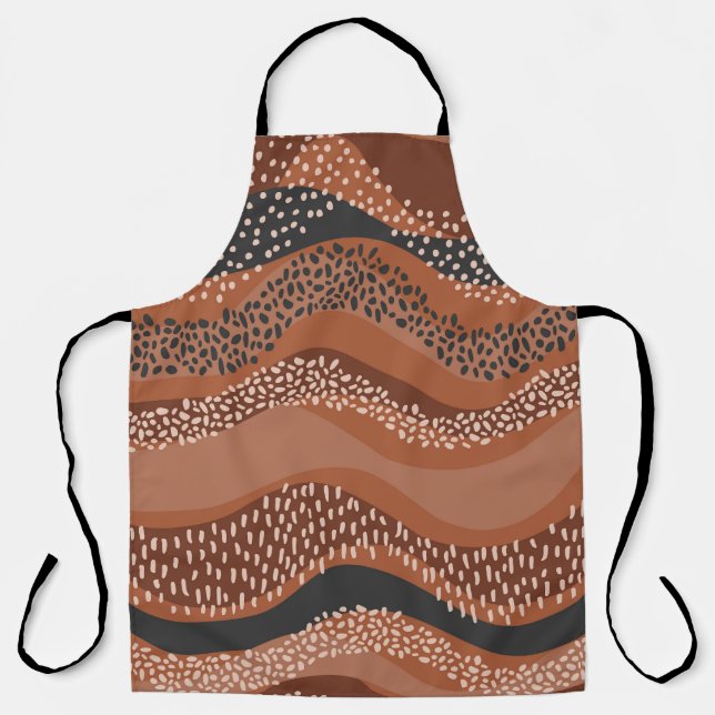 Wavy Natural Geo: Minimalist Seamless. Apron (Front)