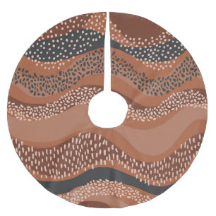 Wavy Natural Geo: Minimalist Seamless. Brushed Polyester Tree Skirt