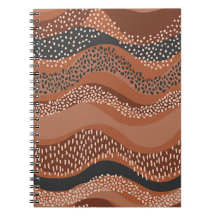 Wavy Natural Geo: Minimalist Seamless. Notebook
