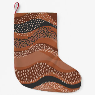 Wavy Natural Geo: Minimalist Seamless. Small Christmas Stocking
