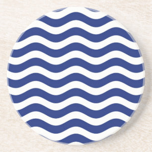 Wavy Navy Stripes decor Coaster