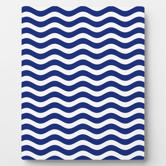 Wavy Navy Stripes decor Plaque (Front)