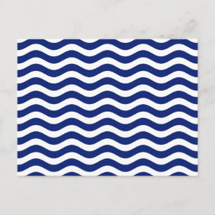 Wavy Navy Stripes decor Postcard