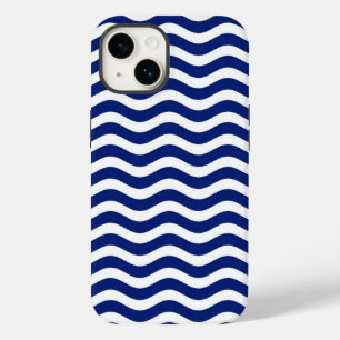 Wavy Navy Stripes Graphic Case-Mate iPhone 14 Case