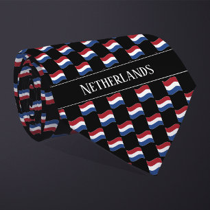 Wavy Netherlands Flag Pattern  Tie