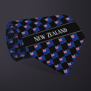 Wavy New Zealand Flag Pattern Tie