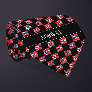 Wavy Norway Flag Pattern Tie