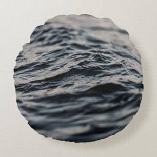 Wavy ocean during daytime round cushion