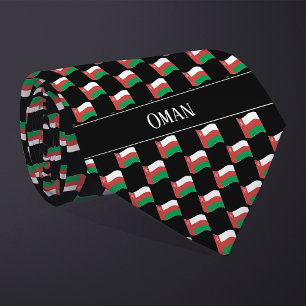 Wavy Oman Flag Pattern Tie