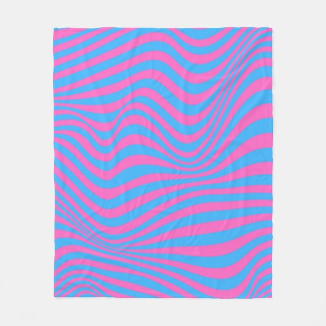 Wavy Optical Illusion Pattern    Fleece Blanket (Front)