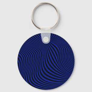 Wavy Optical Illusion Pattern Key Ring