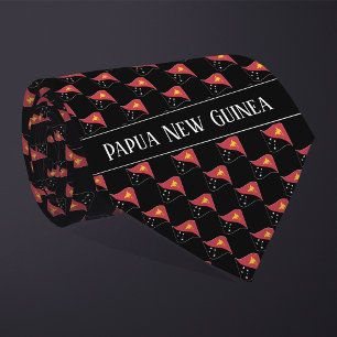 Wavy Papua New Guinea Flag Pattern Tie