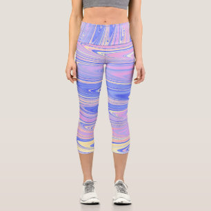 Wavy Pastel Capri Leggings