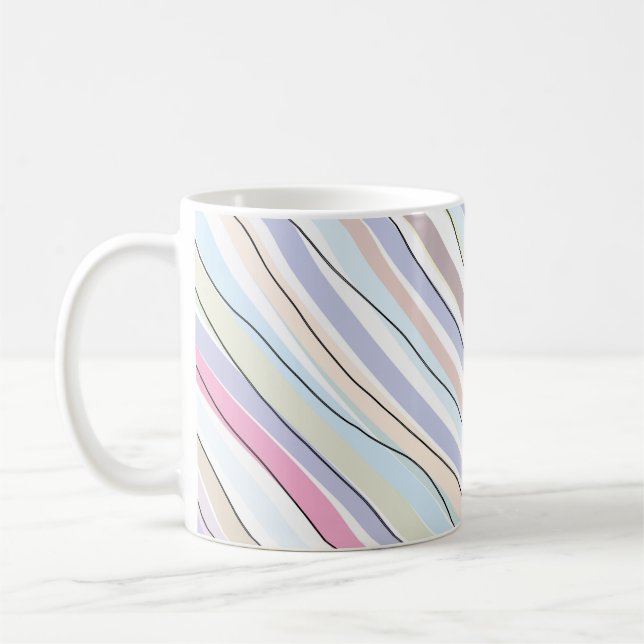 Wavy Pastel Colours  Coffee Mug (Left)