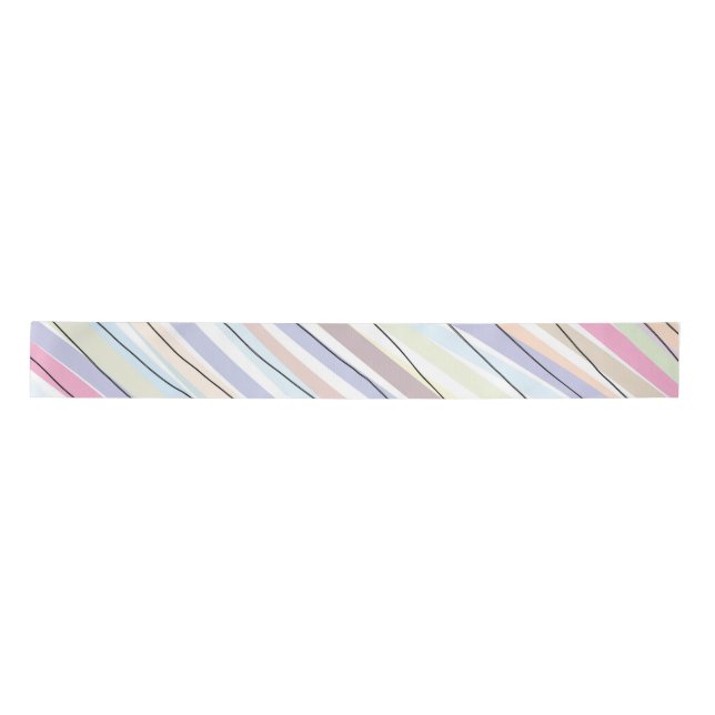 Wavy Pastel Colours  Satin Ribbon (Front)