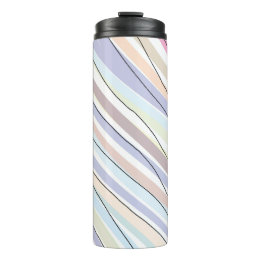 Wavy Pastel Colours Thermal Tumbler