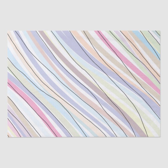 Wavy Pastel Colours  Tissue Paper (Front)