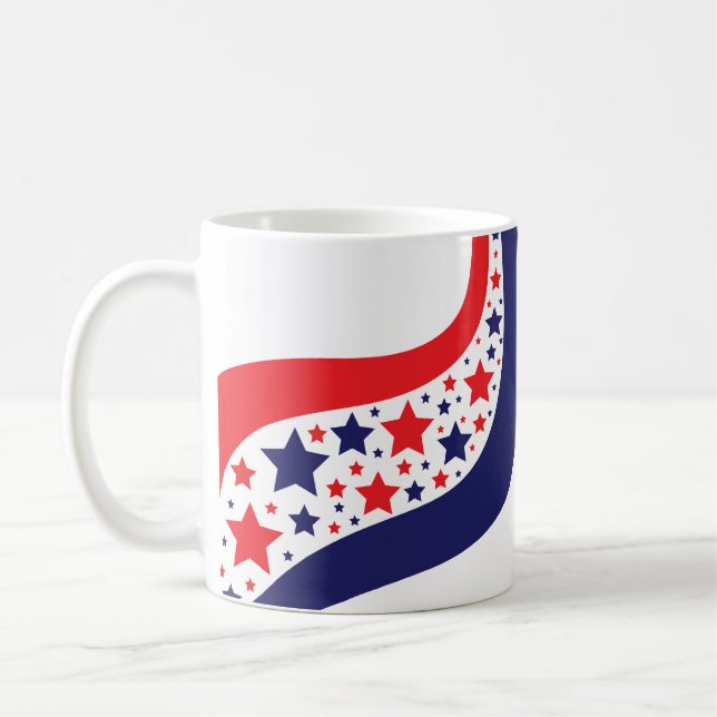 Wavy Patriotic Abstract Coffee Mug (Left)