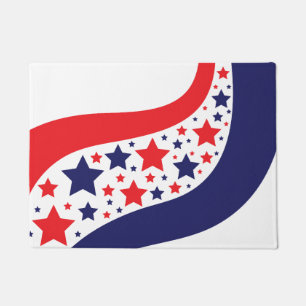 Wavy Patriotic Abstract Doormat