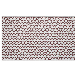 Wavy Pattern - Dark Brown on White Fabric