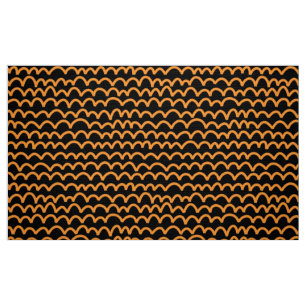 Wavy Pattern - Light Orange on White Fabric