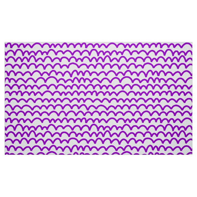 Wavy Pattern - Purple on White Fabric (Fat Quarter)
