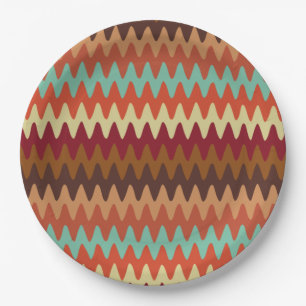 Wavy Pattern Sedona Southwest Paper Plates