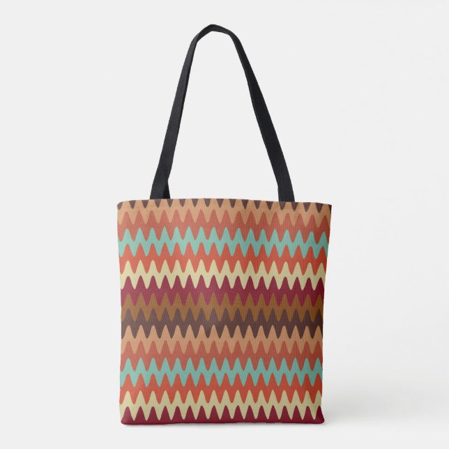 Wavy Pattern Sedona Southwest Tote Bag (Back)