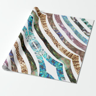 Wavy PAttern Strips of Shimy Colour Shell Wrapping Paper