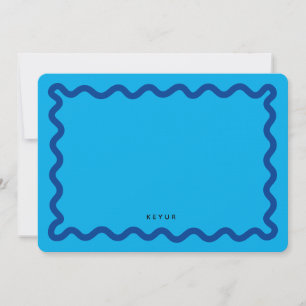Wavy Personalised Stationery Note Photo Card