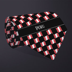 Wavy Peru Flag Pattern Tie