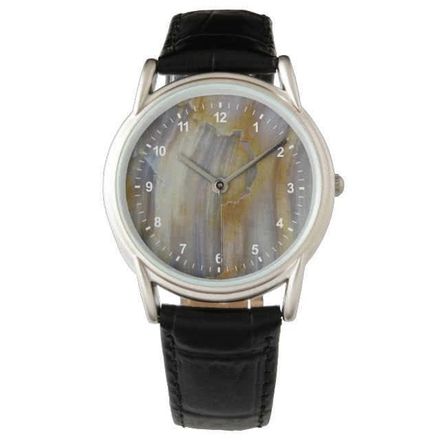 Wavy Petrified Wood Watch (Front)