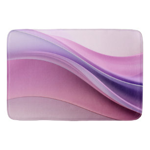 Wavy pink and lavender-coloured forms bath mat