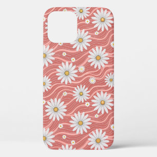 Wavy Pink Daisies iPhone 12 Pro Case