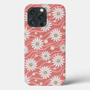 Wavy Pink Daisies iPhone 13 Pro Case