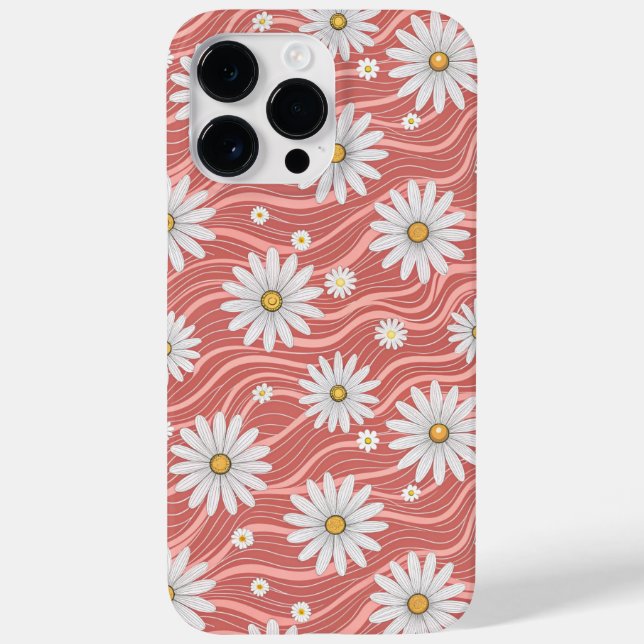 Wavy Pink Daisies Case-Mate iPhone Case (Back)