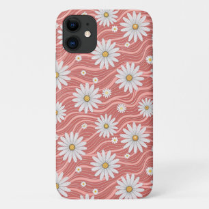 Wavy Pink Daisies iPhone 11 Case